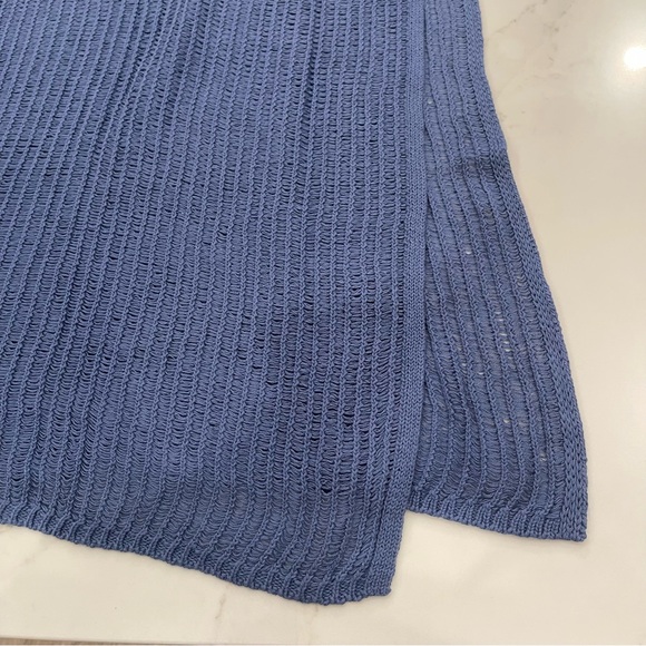 NWT Aerie Women’s Blue Knit Mesh Wrap Skirt/Cover-Up - Picture 2 of 11
